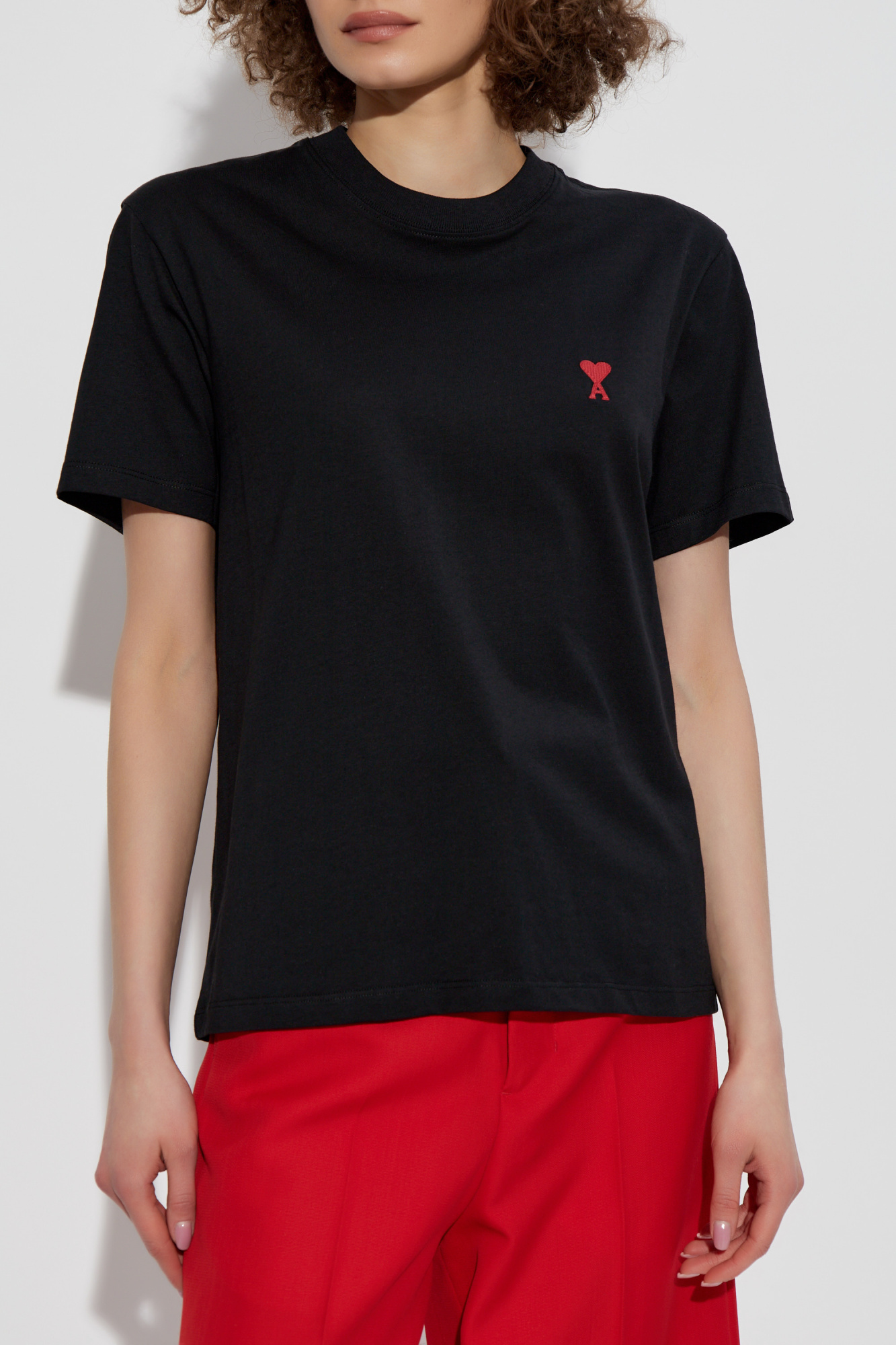 Tシャツ・カットソー AMI ALEXANDRE MATIUSSI Women Tops FTP066 AC0014001 Black AMI Paris AMI ALEXANDRE MATTIUSSI T-SHIRT | REVERSIBLE